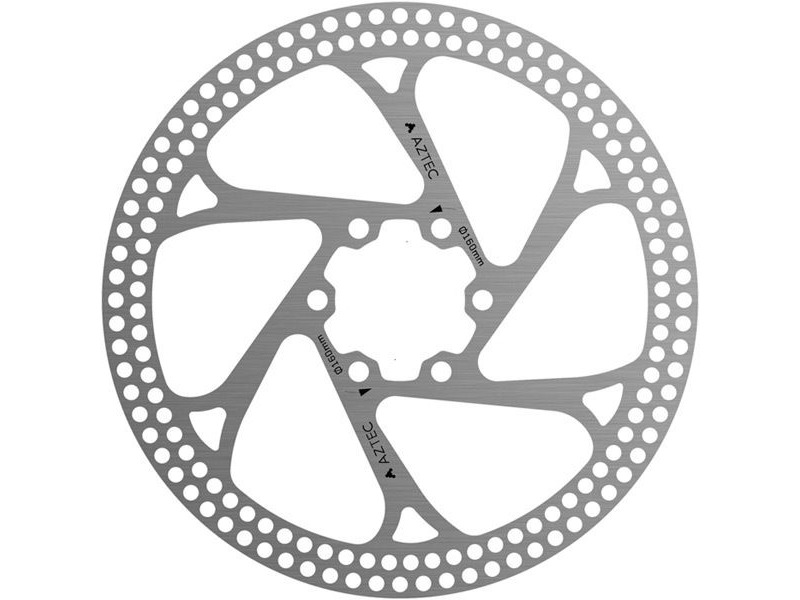 AZTEC Stainless steel fixed disc rotor with circular cut outs - 140 mm click to zoom image