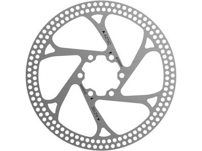 AZTEC Stainless steel fixed disc rotor with circular cut outs - Silver 203 mm
